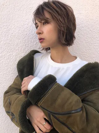 ショート カラー パーマ ヘアアレンジ メンズ キッズ ネイル マツエク・マツパ 韓国風×透明感カラー 髪質改善オタベシンヤのヘアスタイル