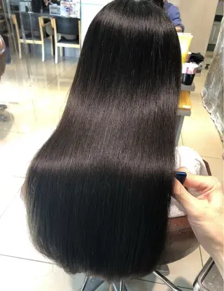 ロング フェザーパーマ/ ダブルカラー/藤田のヘアスタイル