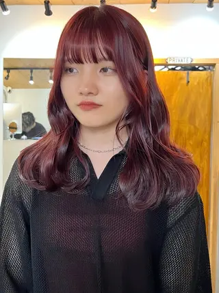 セミロング 暖色カラー/レイヤー カット☁️MEI☁️のヘアスタイル