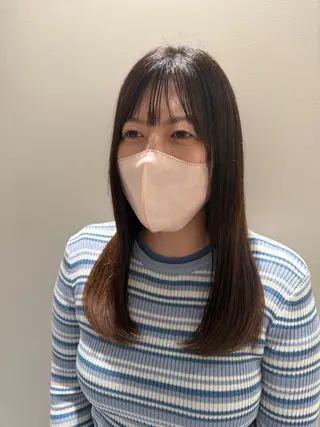 セミロング パーマ コテ巻きパーマ 阪上 沙織のヘアスタイル