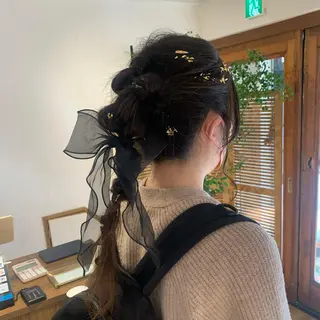 ヘアアレンジ ショート🌼パーマ 本間正子のヘアスタイル
