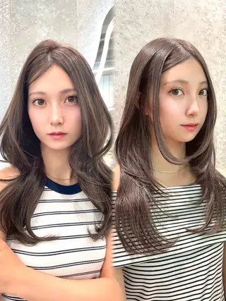ロング 大宮🤍縮毛矯正 レイヤー🪽なるのヘアスタイル