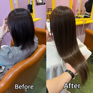 ロング シール＋ちび編み込み エクステ梅田🐨のヘアスタイル