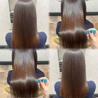 セミロング 髪質改善ストレート /暖色カラー🎀🪞のヘアスタイル