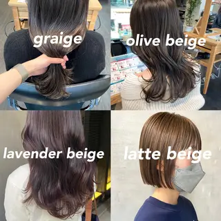 セミロング カラー shiori ﾍﾞｰｼﾞｭｶﾗｰのヘアスタイル