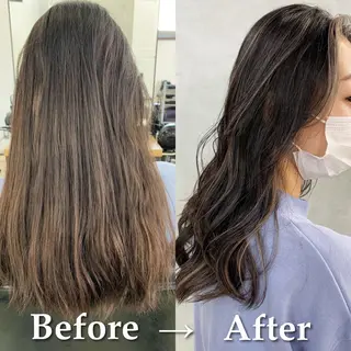 セミロング カラー 北間 寛哉のヘアスタイル