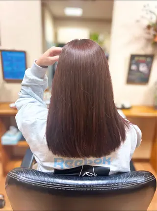 セミロング カラー かぁちゃん 橋本のヘアスタイル