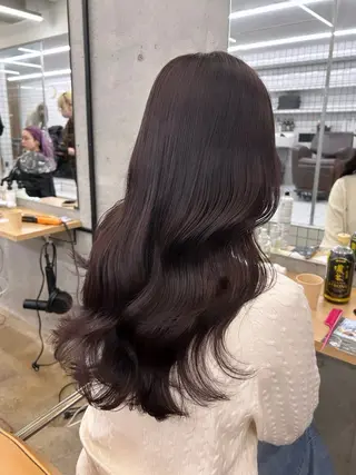 ロング カラー 🌷ラベンダーピンク 顔まわり🌷ねいろのヘアスタイル