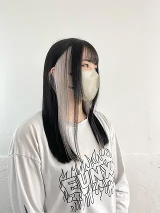 ロング カラー ハイトーン×レイヤー ／遠藤将太のヘアスタイル