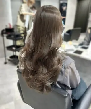 セミロング カラー 顔周りカット/髪質改 善/新宿/畑中稔里のヘアスタイル