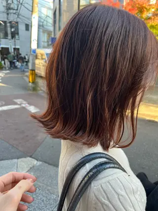 ミディアム カラー 赤み消しカラー/ ナチュラル/トモキのヘアスタイル
