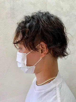 ショート パーマ メンズ 加藤 遥花のヘアスタイル