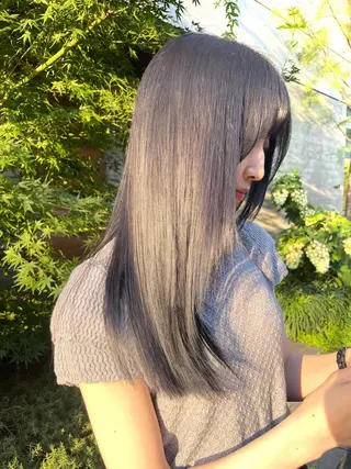 ロング カラー 顔周りカット 【オノザワリョウ】のヘアスタイル
