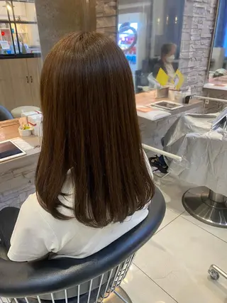 セミロング カラー パーマ ヘアアレンジ kame|レイヤー / 似合わせ顔周りのヘアスタイル