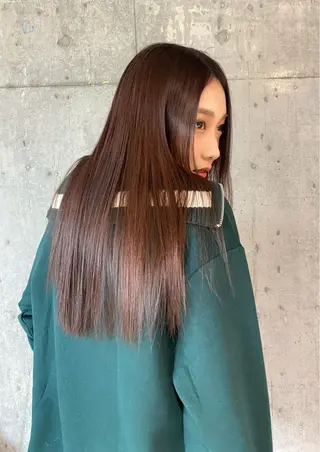 ロング カラー 艶感/韓国風 🤍moeka🤍のヘアスタイル