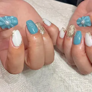 ミディアム カラー パーマ ヘアアレンジ メンズ キッズ ネイル マツエク・マツパ アイブロウ Salon Kのネイルデザイン