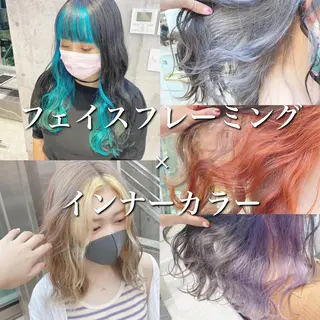 セミロング 🤍ムラ修正ブリーチ 🤍原宿/YUUのヘアスタイル