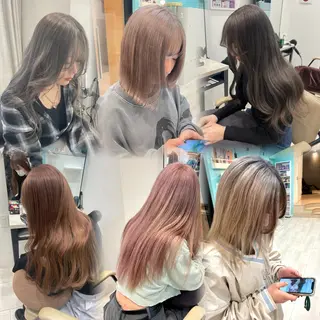 ロング カラー 韓国風ハッシュカット 似合わせレイヤー池袋のヘアスタイル
