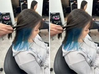 ミディアム 🫧とぅるん艶髪🫧 透明感カラー×猿渡のヘアスタイル
