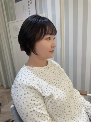 ショート 小顔レイヤー/ ベージュ🤍Rieのヘアスタイル