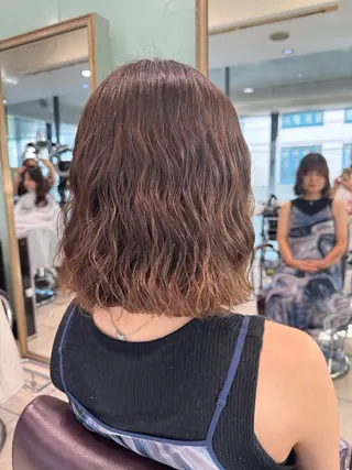 ミディアム 大人可愛い♡コテ巻き パーマ🌼杉田 萌恵のヘアスタイル