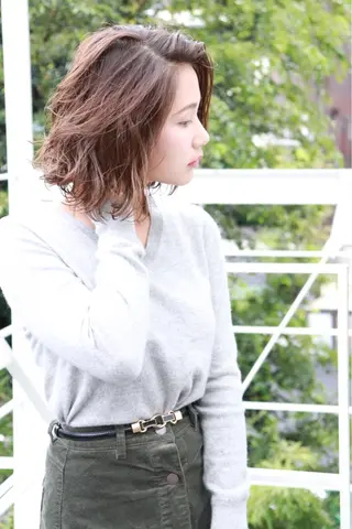 ミディアム カラー パーマ ✂️似合わせの魔術師 石田一樹✂️のヘアスタイル