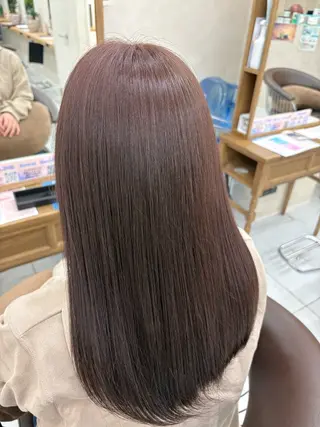 セミロング カラー 外人風ハイライト/ 艶カラーのヘアスタイル