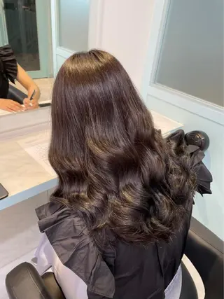 セミロング コテ巻き風パーマ 🦋にこ🦋のヘアスタイル