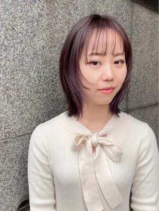 ミディアム カラー ショート/ボブ/ メンズ/縮毛矯正のヘアスタイル