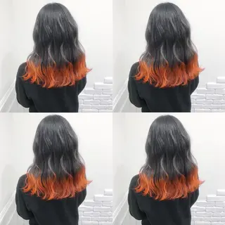 セミロング カラー ヘアアレンジ TAKUMAブリーチ /切りっぱなし🪽のヘアスタイル