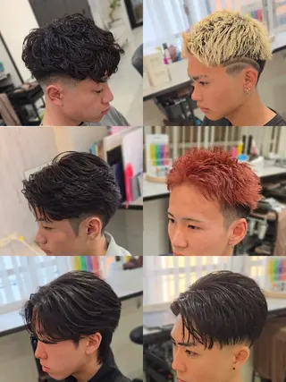 メンズ ミディアム パーマ カラー LEN名古屋/パーマ 海外ヘア/メンズ特化のヘアスタイル