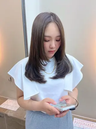 セミロング カラー パーマ 《柔らかhair𓍯 》木村美姫のヘアスタイル