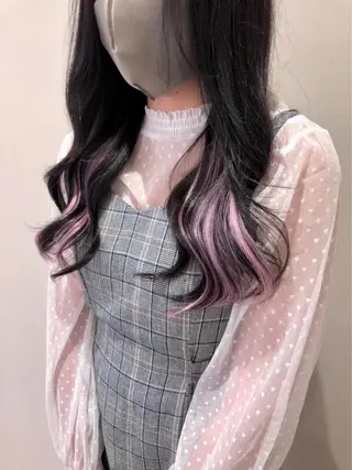 ロング ミユ🎀長さ出し 🎨デザインカラーのヘアスタイル