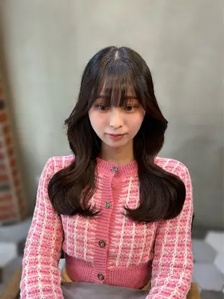 ロング ninaアイドル前髪 ×透明感🎀のヘアスタイル