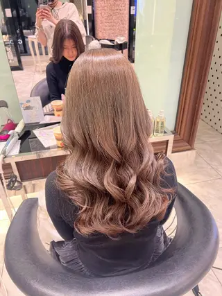 ロング カラー コテ巻きパーマ💙 シノヤユイのヘアスタイル