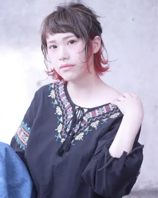 ミディアム カラー ヘアアレンジ 及川 光のヘアスタイル