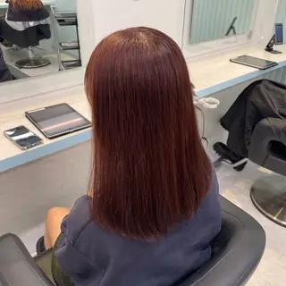 セミロング カラー ヘアアレンジ 🇰🇷韓流暖色ヘア 🍒saaya🍒のヘアスタイル