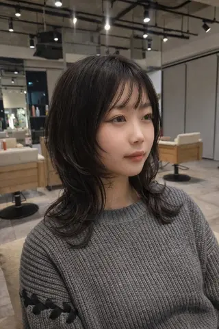 セミロング 佐々木 美玖のヘアスタイル