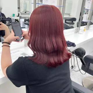 ミディアム カラー みう/仙台/暖色/ 艶髪/顔周りカット/のヘアスタイル