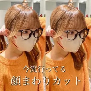 セミロング カラー 木屋元一/透明感 /前髪/ショートボブのヘアスタイル