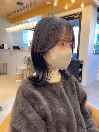 セミロング カラー ♥️ボブ韓国風ヘア ♥️久保田夢美のヘアスタイル