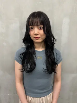 ロング カラー 菊地 柚乃のヘアスタイル
