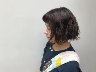 ショート パーマ ヘアアレンジ 土屋 紗也果のヘアスタイル
