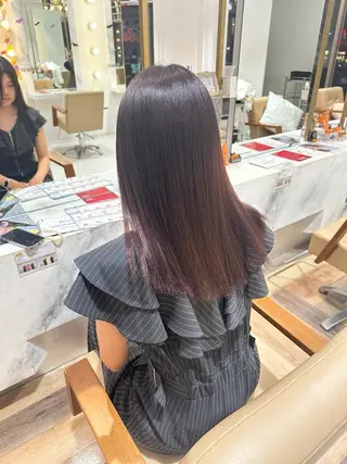 セミロング カラー 畑中 夢のヘアスタイル