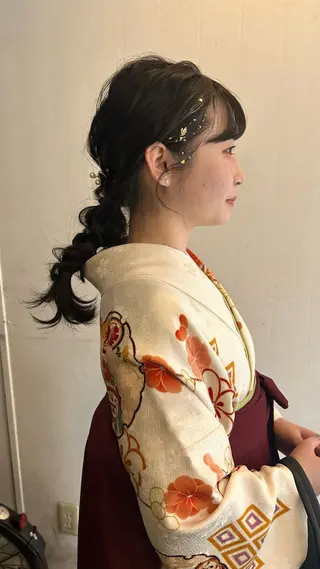 セミロング ヘアアレンジ 心斎橋/レイヤー/ ブリーチ/モエのヘアスタイル