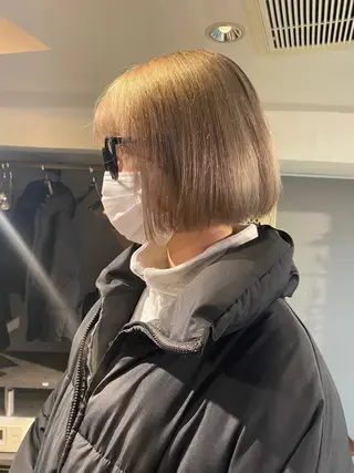 ショート カラー ブリーチなしベージュ カラー✨Takeのヘアスタイル