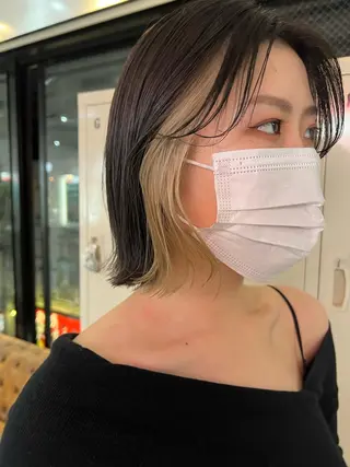 ショート カラー ヘアアレンジ 🧨ブリーチー×ボブ レイヤー💎じゅえるのヘアスタイル