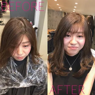 セミロング 縮毛矯正セミナー講師 ヨコモリユウキのヘアスタイル