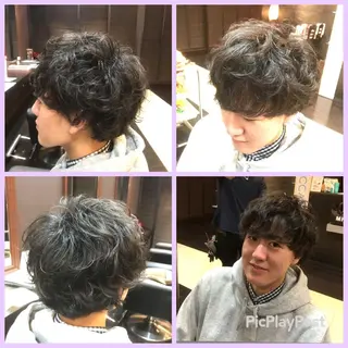 メンズ パーマ 前之園 ひかるのヘアスタイル