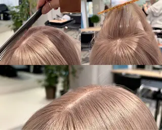 ミディアム カラー ハイトーンボブ 前田 表参道　グレージュのヘアスタイル